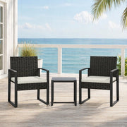 Set da esterno in rattan sintetico con 2 poltrone e tavolino