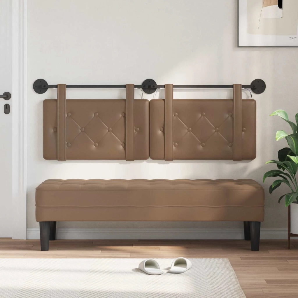 Testiera | Testata sospesa Con luce LED Cappuccino Similpelle