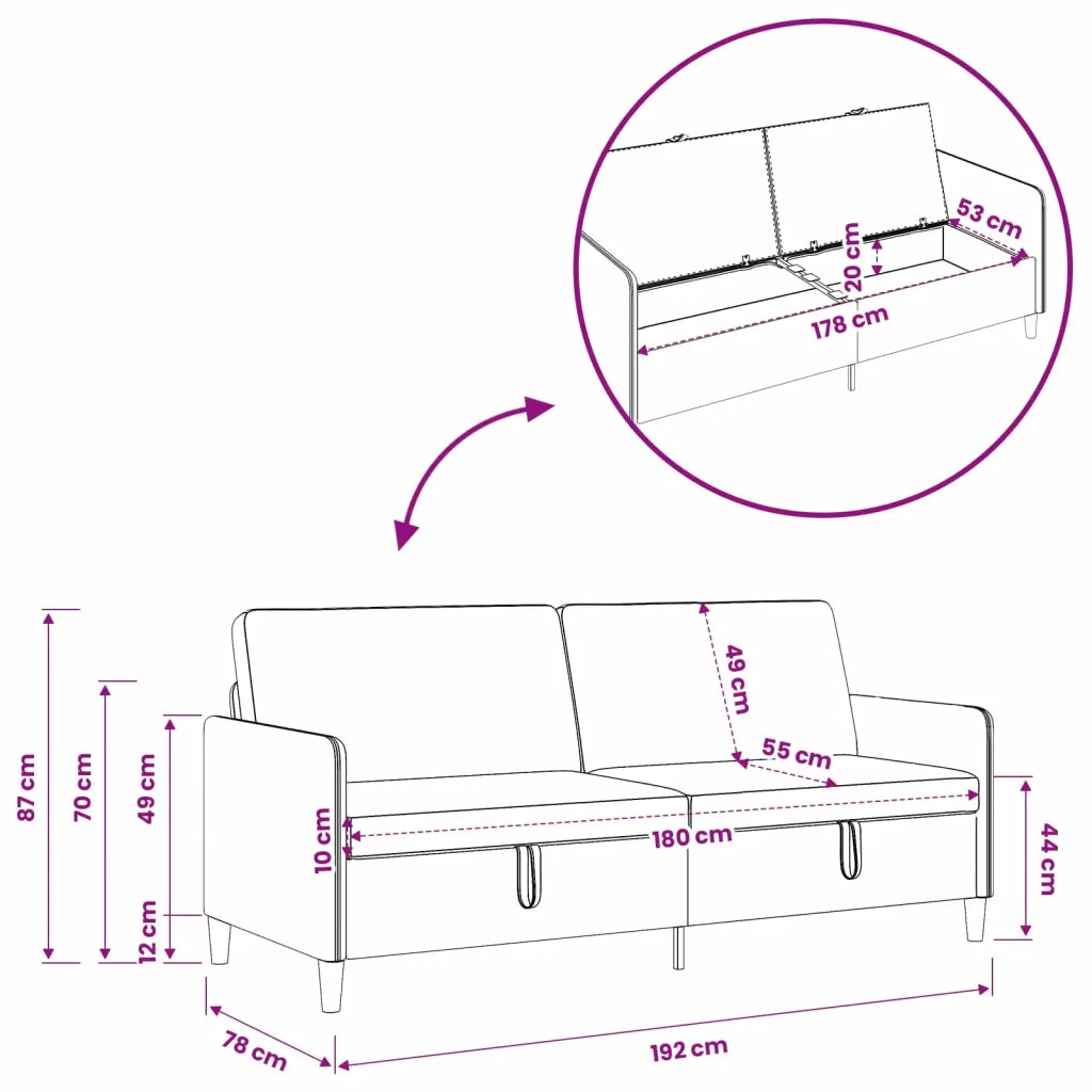 Set di Divani con Storage 2 pz Viola Poliestere 3429259