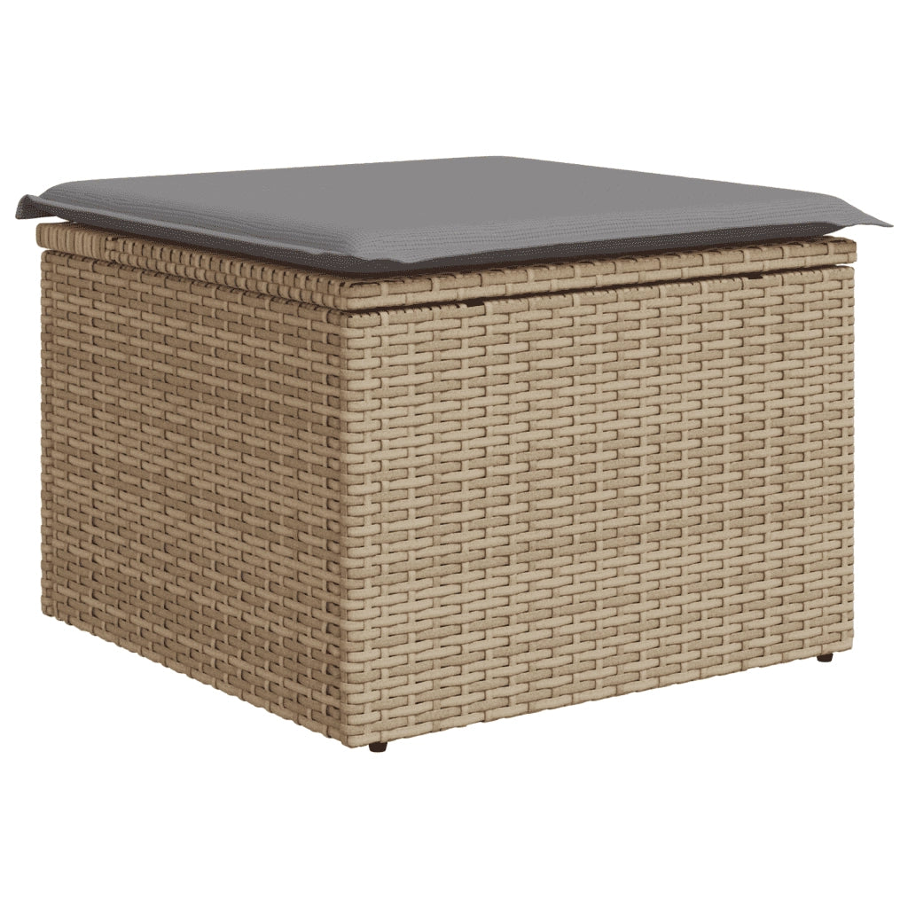 Set Divani da Giardino 7 pz con Cuscini Beige in Polyrattan 3249798