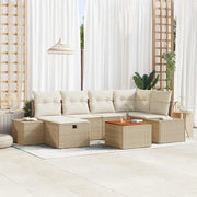 Set Divano da Giardino con cuscino 7 pcs Beige polyrattan 3359596