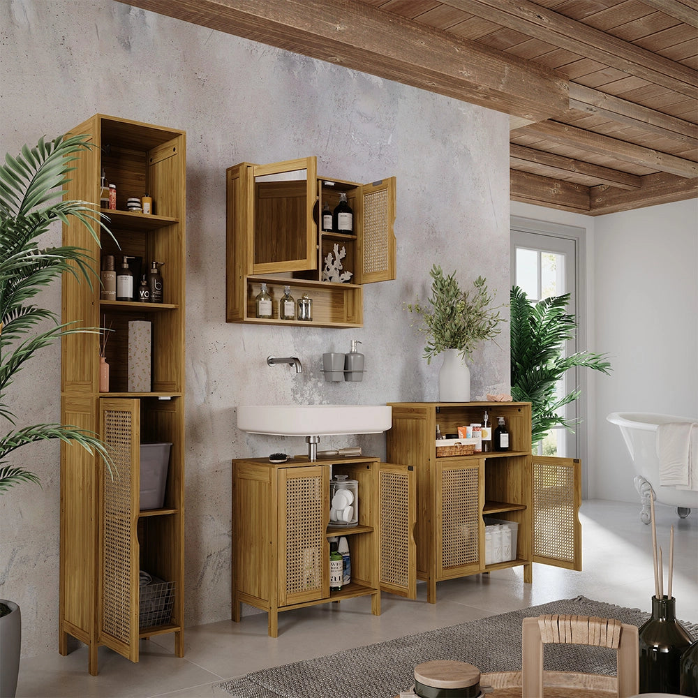 Vicco Mobile sottolavabo per bagno Bambù 48 x 60 cm