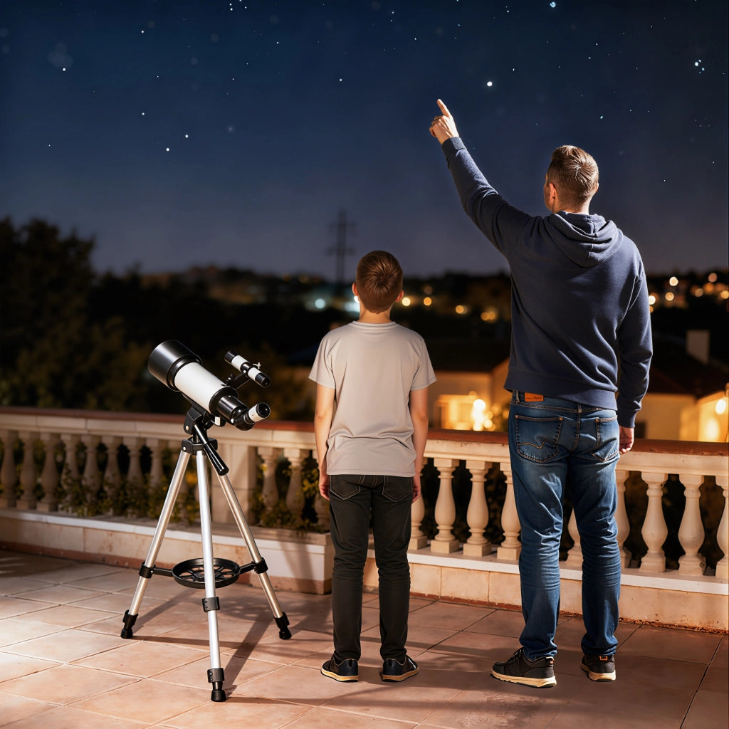 Telescopio astronomico rifrattore 70mm 400mm con treppiede montatura AZ per principianti e osservazione astronomica