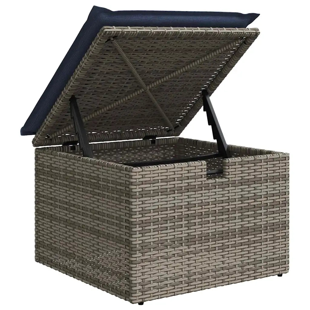 Set di divani con cuscino 4 pcs Grigio e Blu Navy polyrattan 3359154