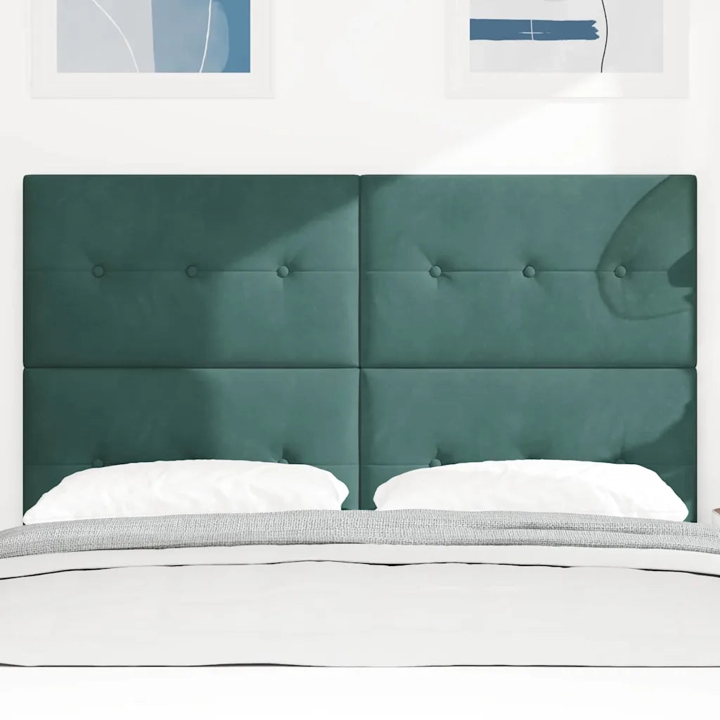 Testiera | Testata LED con strisce LED Verde 144 cm Velluto