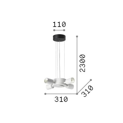 Lampada da Terra Set Collezione 4 Luci E27 Nickel Con Dimmer Ideal Lux