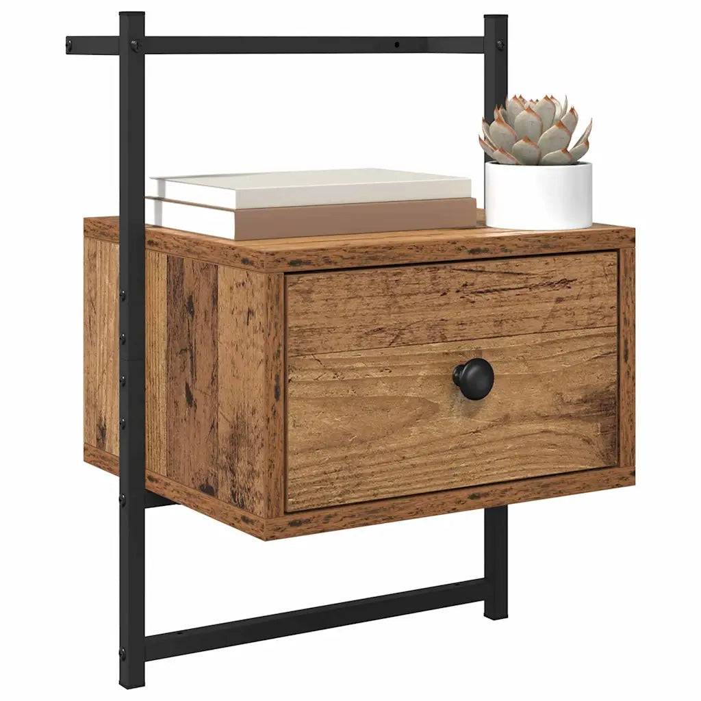 Armadio da Notte con cassetto Legno vecchio 35 x 30 x 51 cm 882163