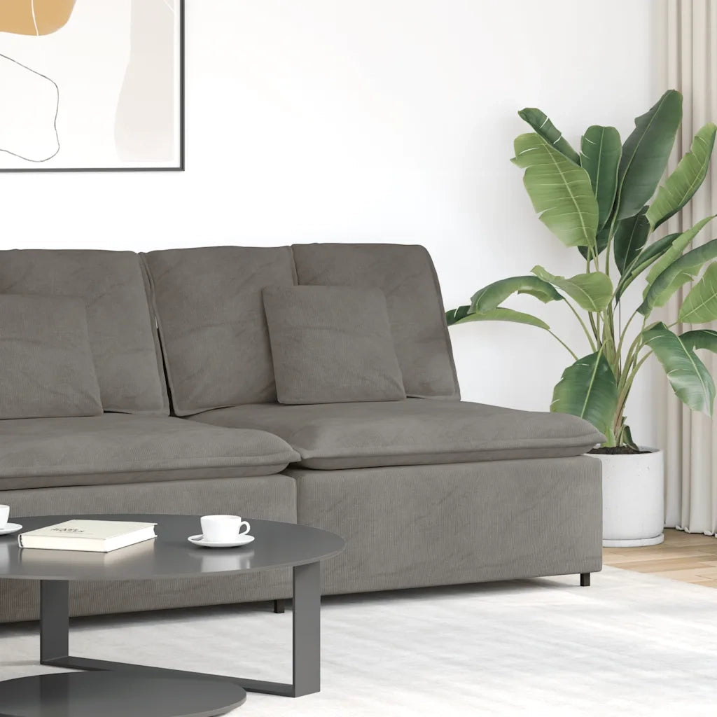 Modulo Centrale Divano Modulare con Cuscini Grigio Chiaro 100cm 4104437