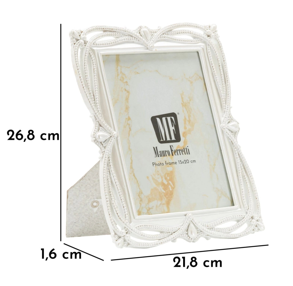 Cornice Ribbon 21,8x1,6x26,8 cm in Resina e Vetro Argento