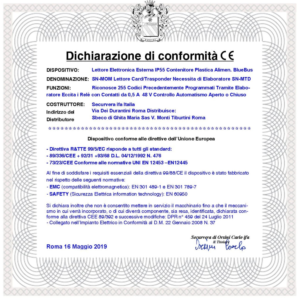 Badge Tessera Magnetica Trasponder Card RFID Vergine NICE Banda Personale di Prossimità Lettura Codice Univoco a Sfioramento Mymoon Mocard per lettori di Prossimità MOM EDS e EDSI Simile Telepass