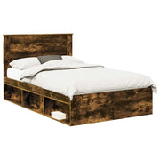 Letto matrimoniale | Letto per adulti | Struttura del letto Rovere fum¨¦ 120 x 200 cm Pino massello