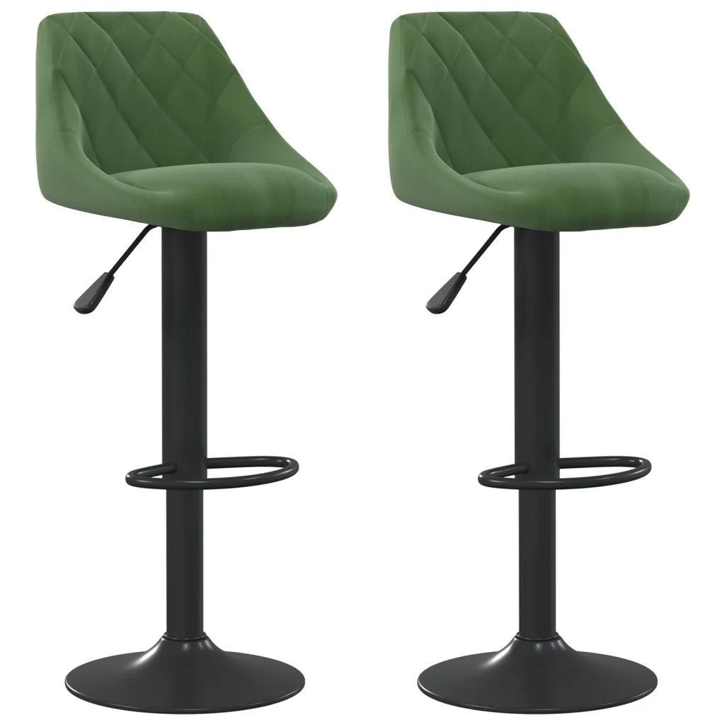 Sgabelli da Bar 2 pz Verde Scuro in Velluto 335352