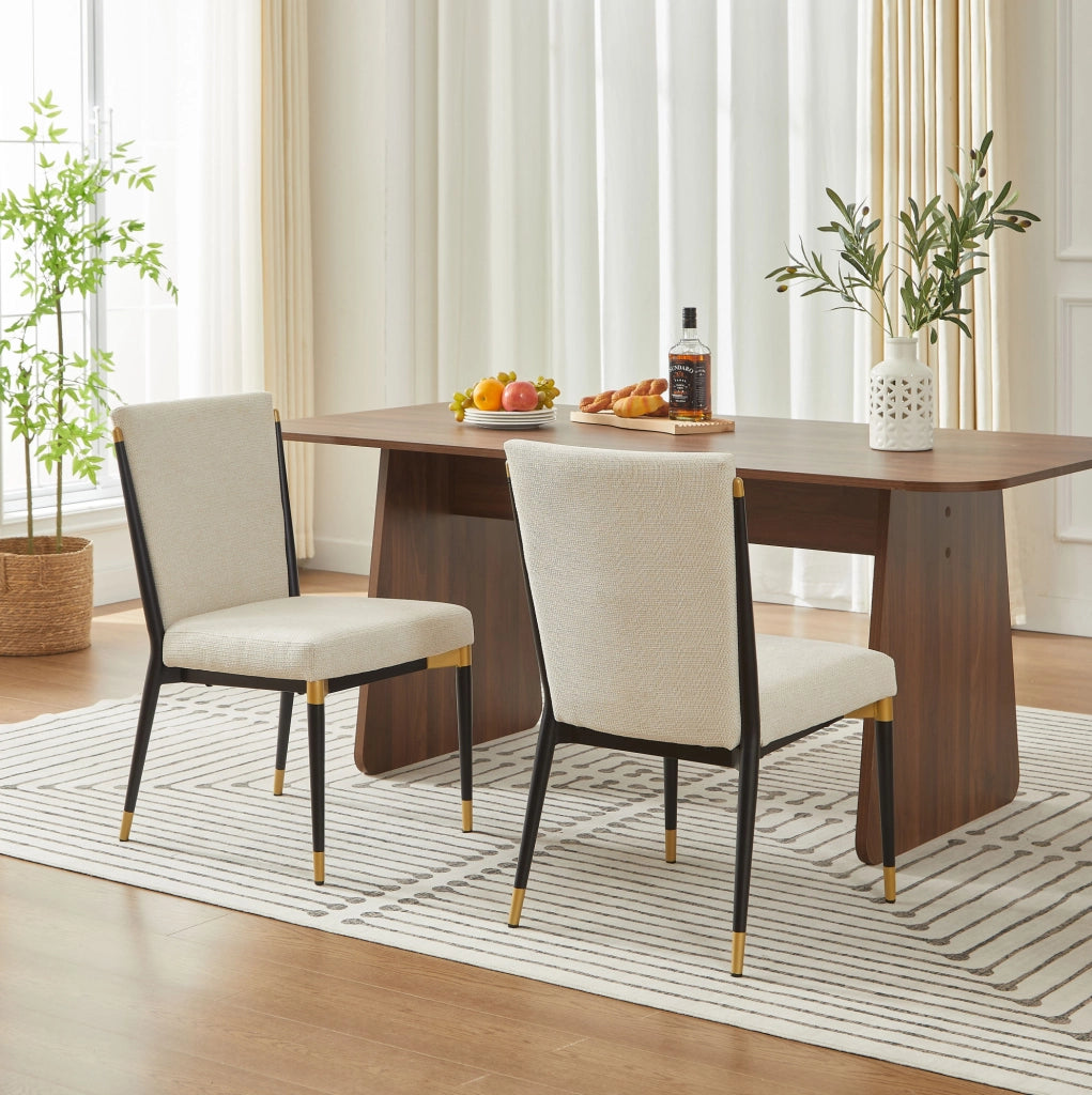 SEDIE Set da 2 pezzi in tessuto beige con gambe regolabili in altezza