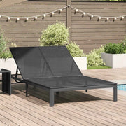 Lettino da Sole Nero 206 x 115 x 75 cm polyrattan 42004133