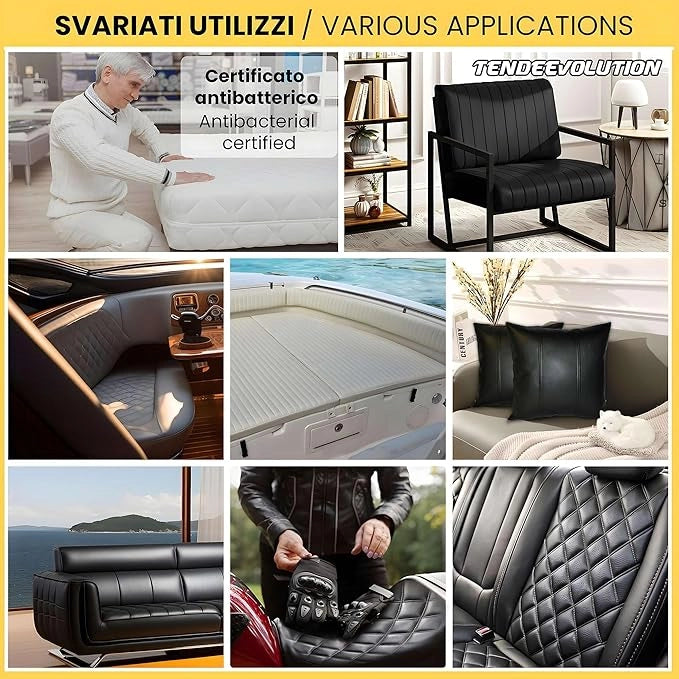Tessuto FintaPelle Nautica Tappezzeria Alta Qualità "PRUATEK" - Colore RIGA BEIGE CHIARO 0375 - Morbida e Resistente - Vendita al Metro - H.140