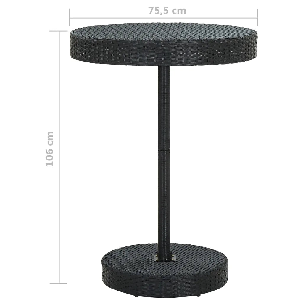 Set Bar da Giardino 5 pz con Cuscini Polyrattan Nero 3094775
