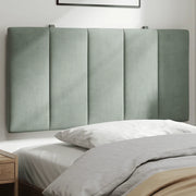 Coussin de tête de lit Hanko gris clair 100 cm velours