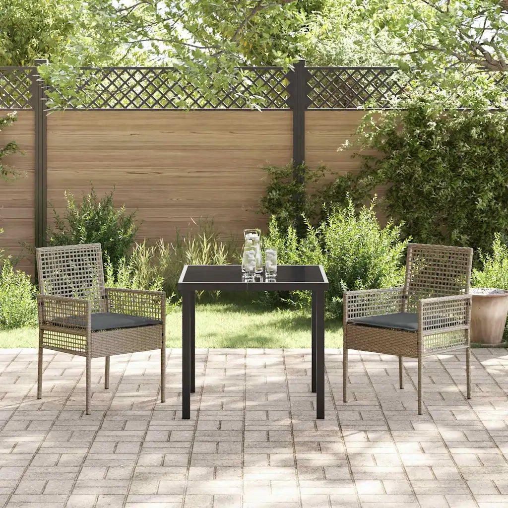 Sedia da Giardino 2 pcs Grigio 55 x 53 x 85 cm polyrattan 42003447