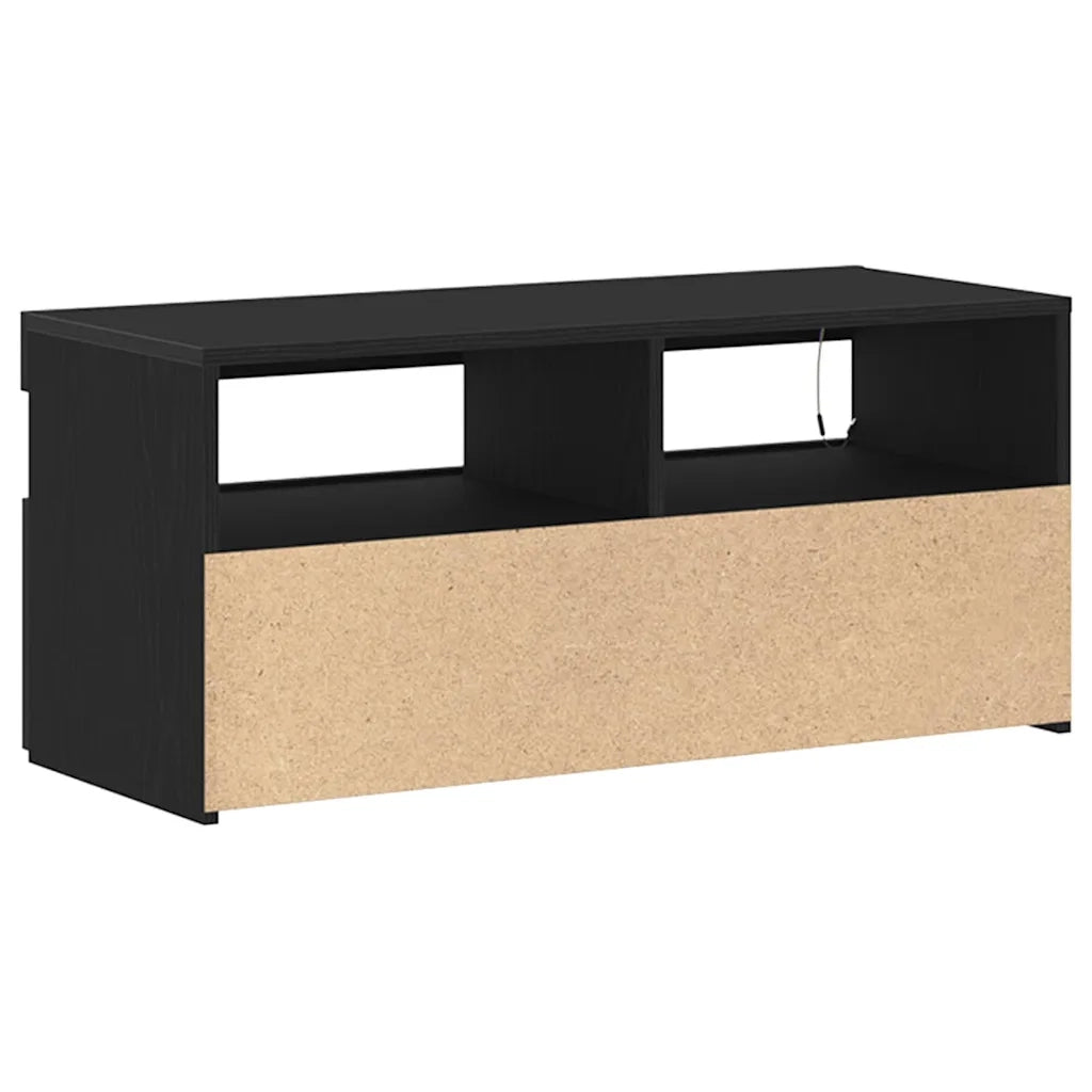 Mobile TV | Armadietto TV | Mobile Porta TV con LED Rovere Nero 90 x 35 x 40 cm Legno multistrato