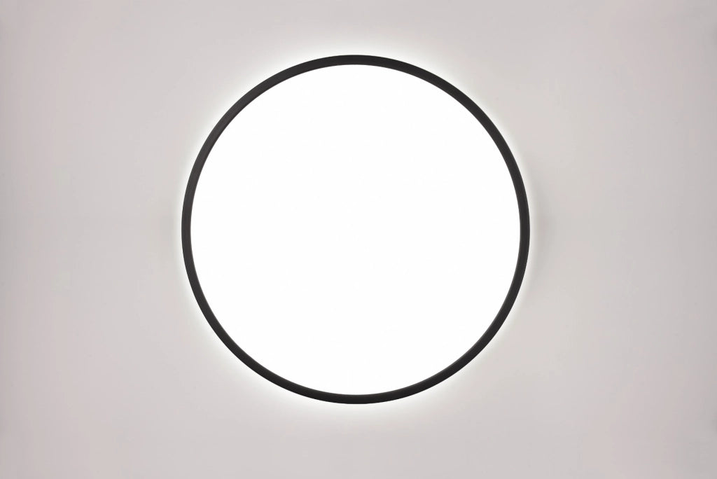 Plafoniera LED RL Scott 50 cm 30W nera con telecomando