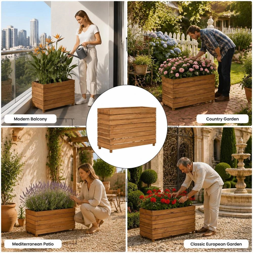 Raised Bed 100x40x72 Cm Teak Reclaimed Wood And Steel