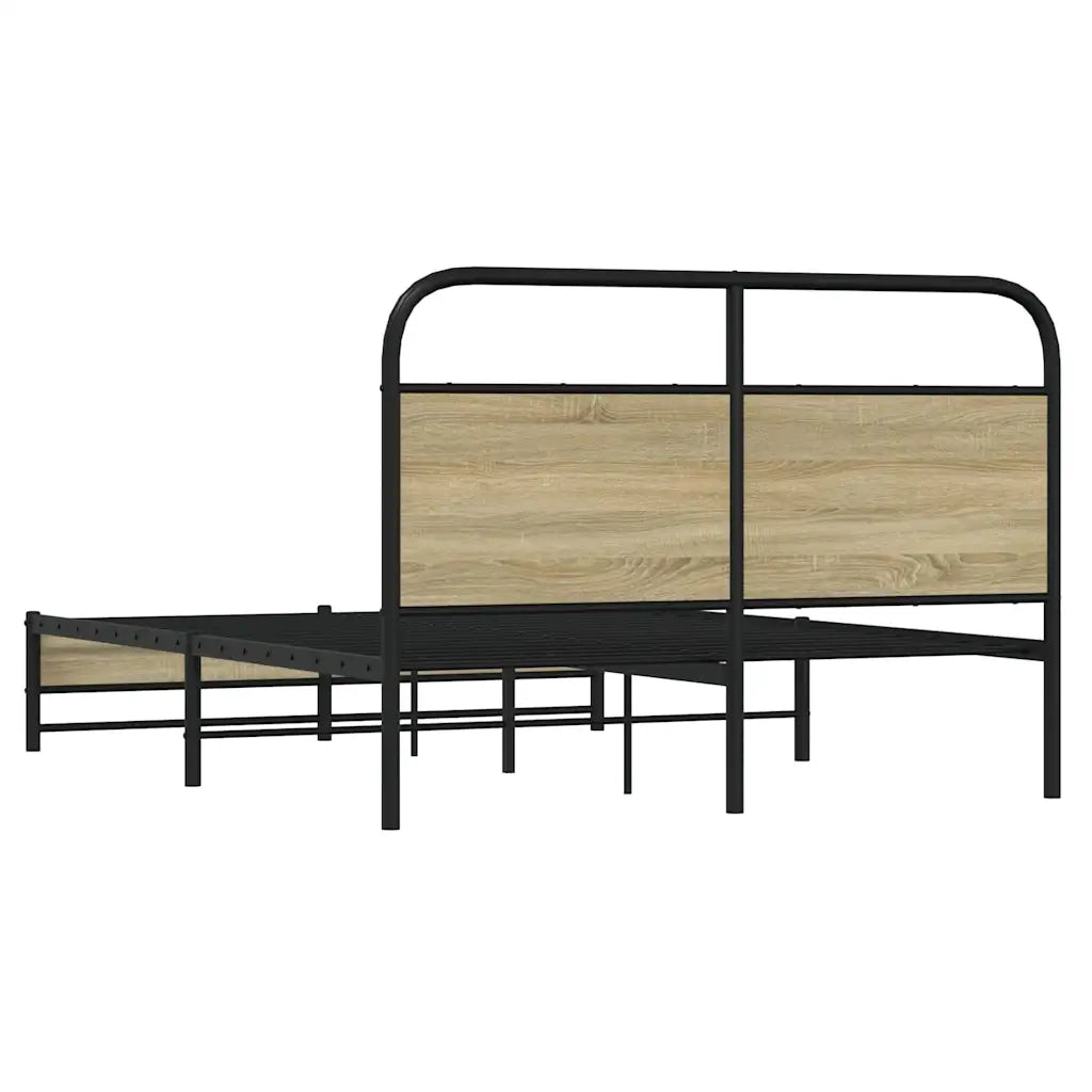 Letto matrimoniale | Letto per adulti | Giroletto senza Materasso Rovere Sonoma 140x200cm in Truciolato