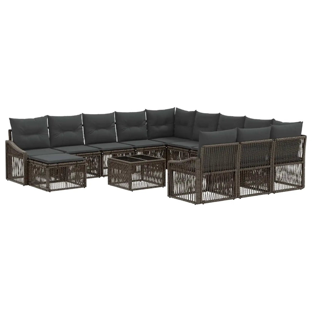 Set Divano da Giardino 13 pz Grigio polyrattan 3436214