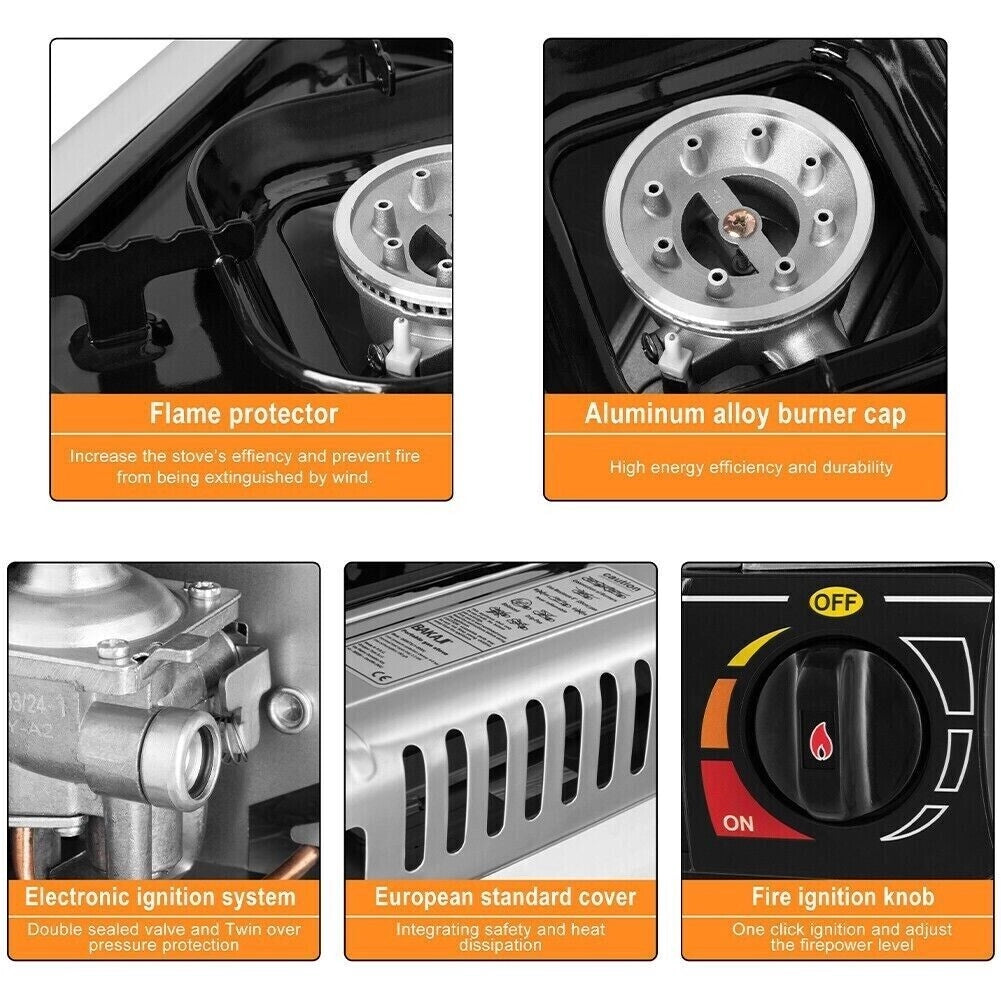 FORNELLO A GAS 1 FIAMMA PORTATILE CON VALIGETTA FORNELLINO DA CAMPEGGIO BDZ-155A
