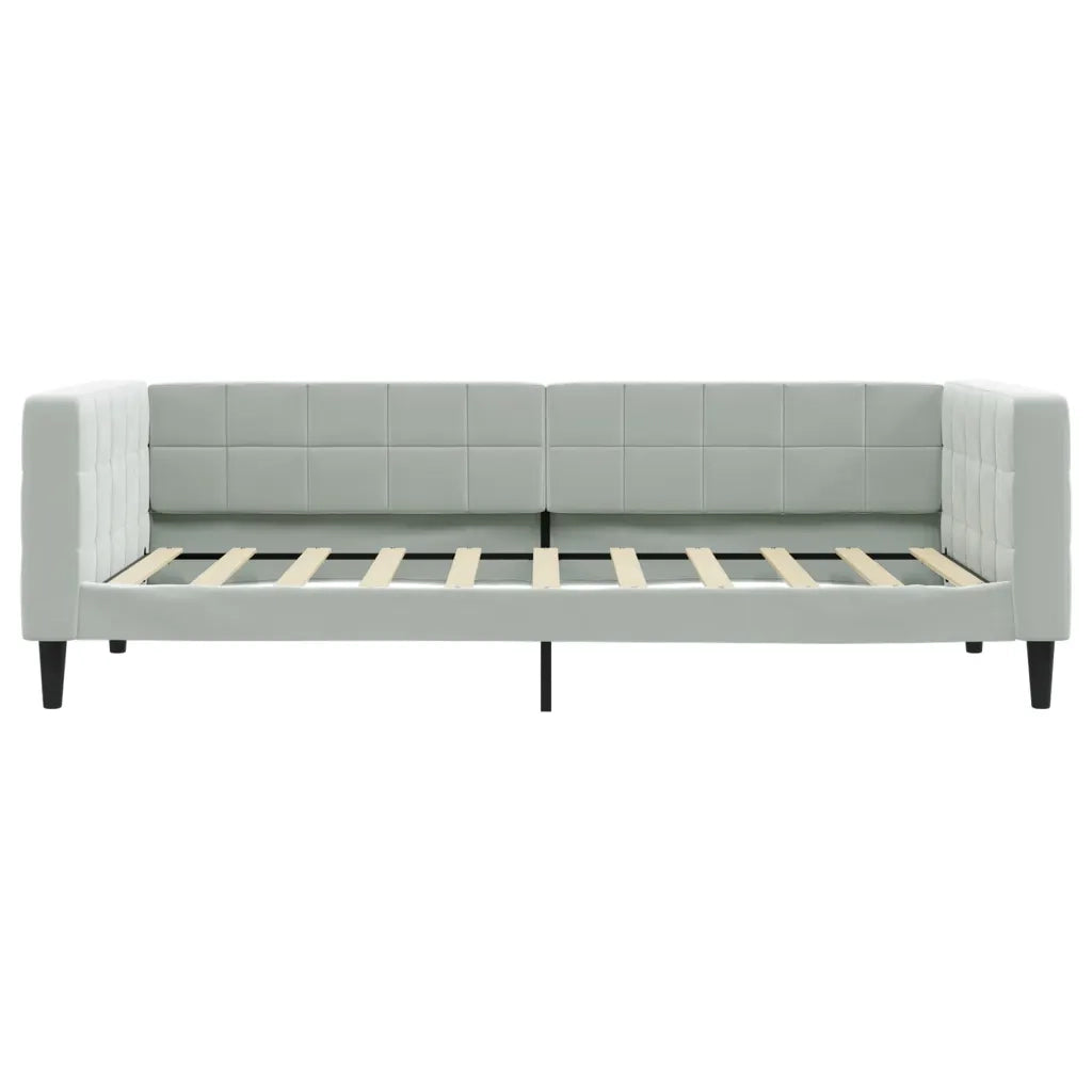 Divano Letto con Materasso Grigio Chiaro 90x190 cm in Velluto 3196680