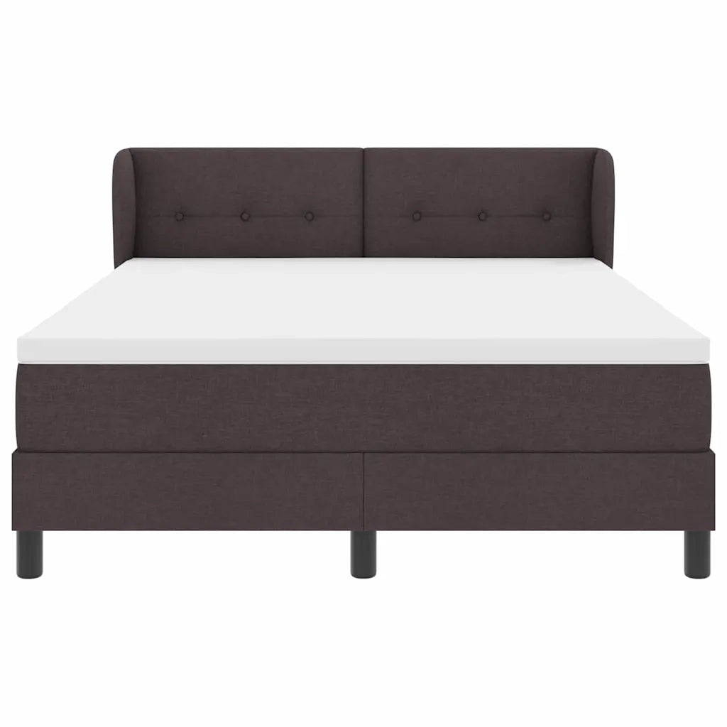 Letto a molle con materasso Marrone Scuro 140 x 200 cm Tessuto 3340027