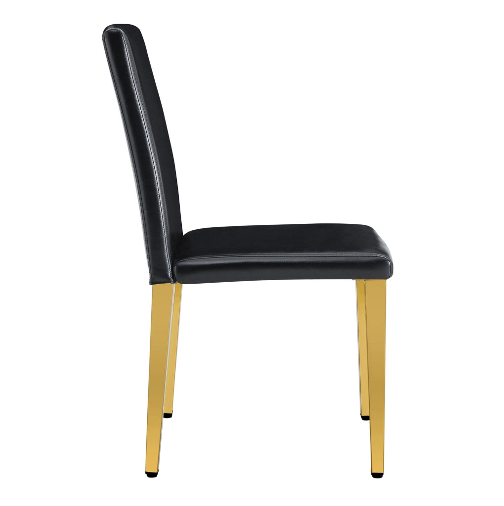SEDIA DA PRANZO Set da 4 pezzi 90 cm Nero/Oro in PU e metallo