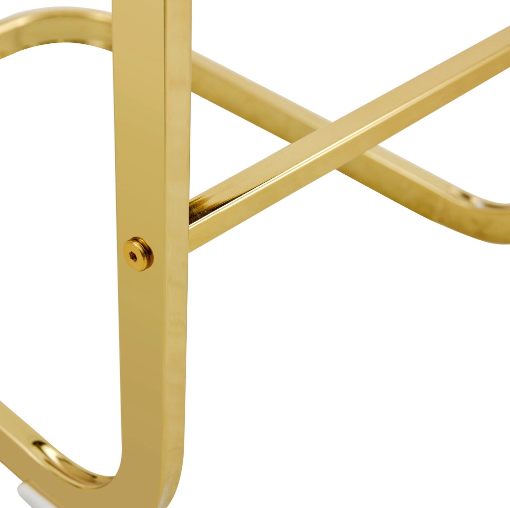 SGABELLI BAR Set da 2 pezzi 96,5 cm Nero/Oro in PU e metallo