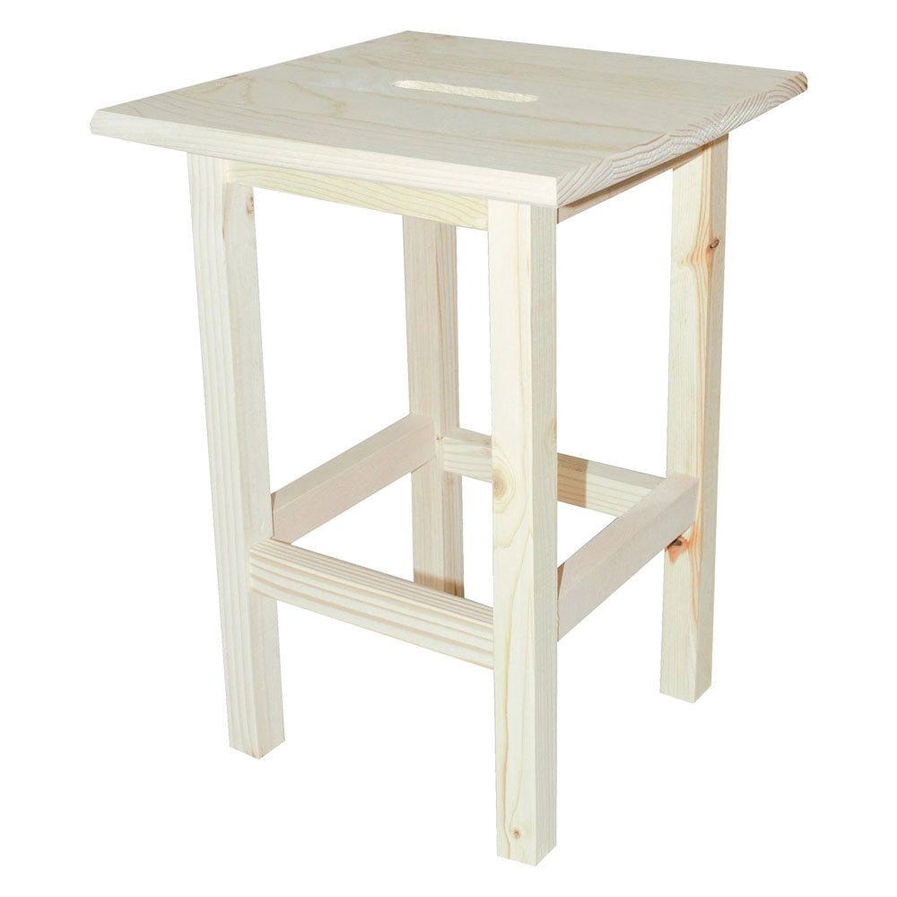 Sgabello Legno Chiaro Alto 30 X 30 X 45 cm