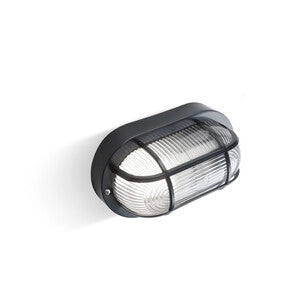PLAFONIERA OVALE GRIGLIA NERO