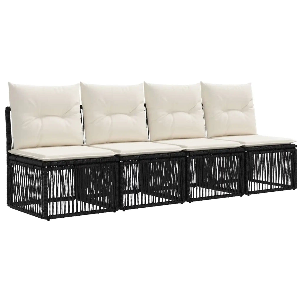 Set Divano da Giardino 9 pcs Nero polyrattan 3436099