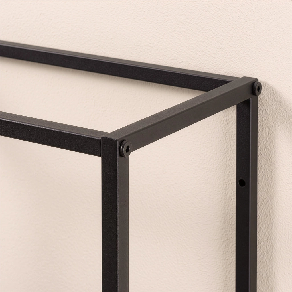 Scaffale da Parete Jelsa in Ferro Libreria Sospesa con 9 Scomparti 160x18x110 cm Nero [en.casa]