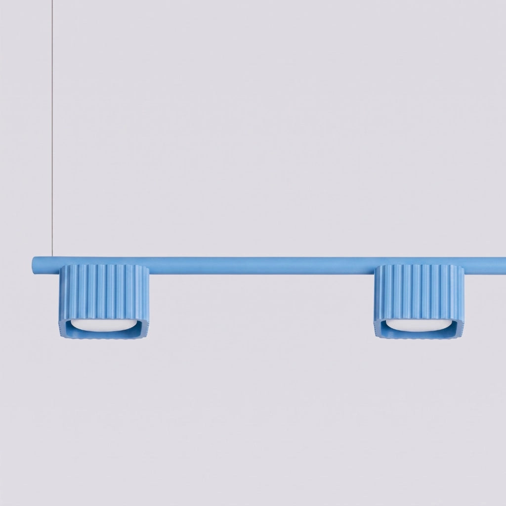 Lampadario RIFF 4 azzurro Gx53