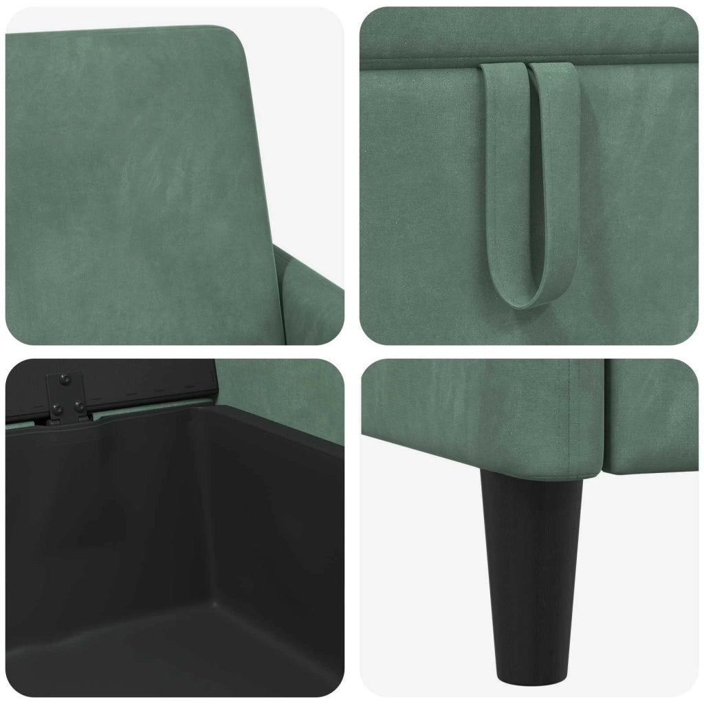 Set di Divani con Storage 2 pz Verde Mare Poliestere 3429257