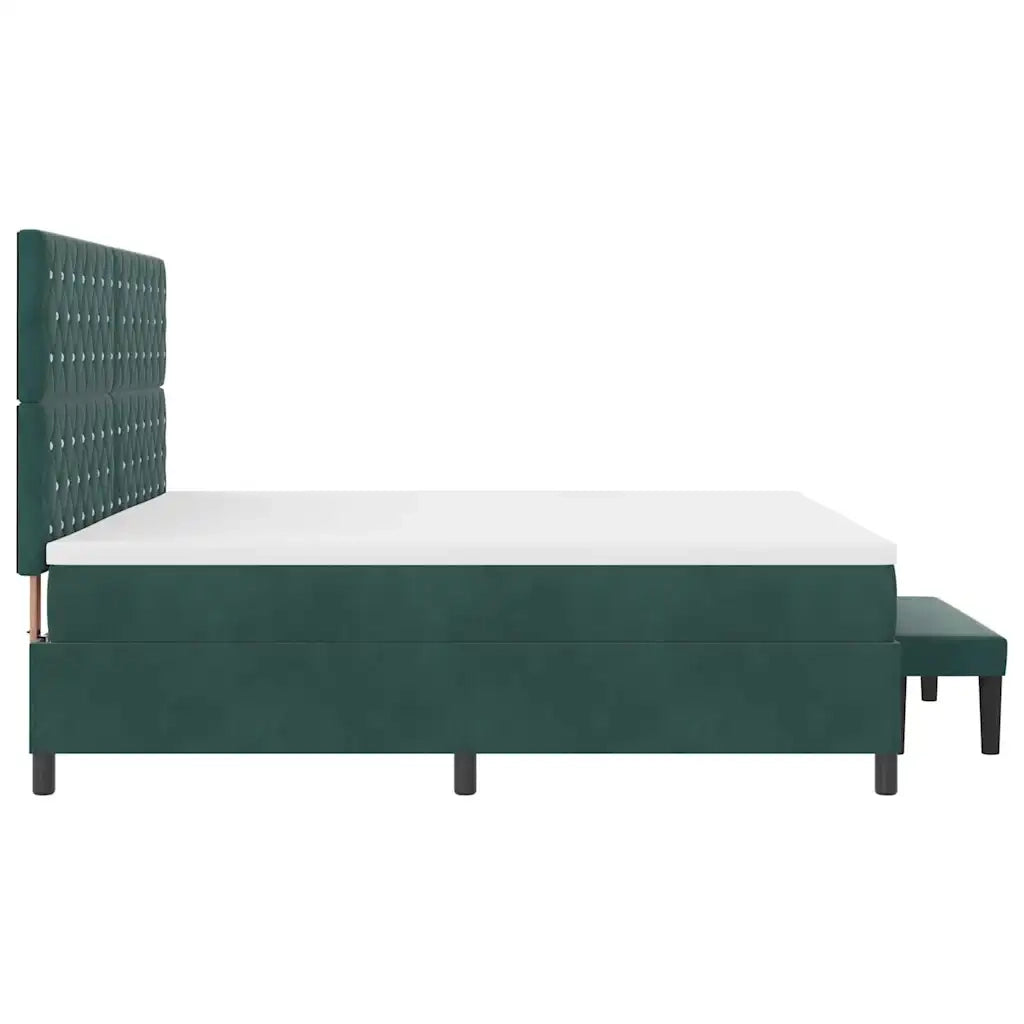 Letto a molle con materasso Verde scuro 200 x 200 cm Velluto 3344471
