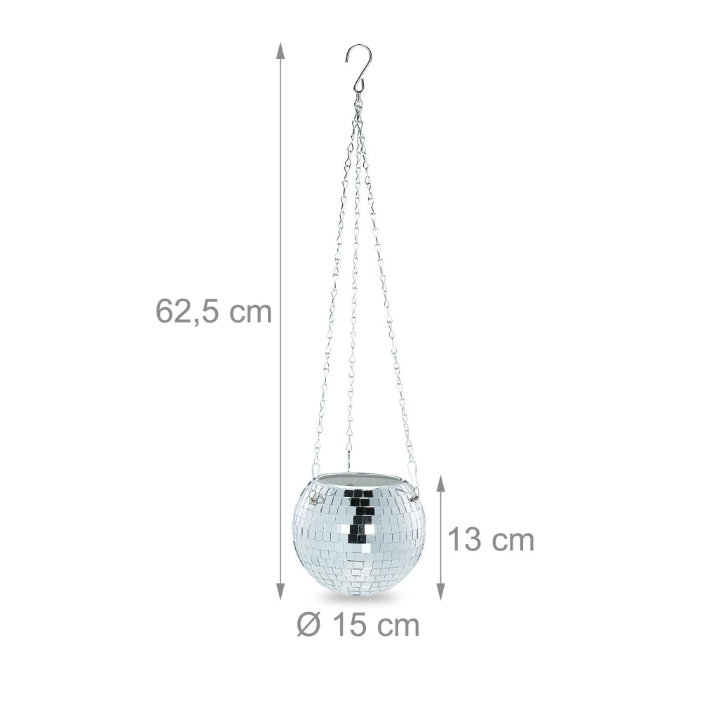 Supporto per pianta pendente design decorativo atmosfera accogliente 15 x 15 x 15 cm in metallo argentato 13_0015416