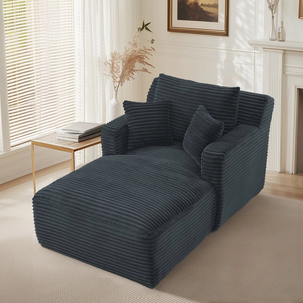 Divano Chaise Longue Letto ¨C Minimal ¨C Velluto grigio, 3 posti, reclinabile relax