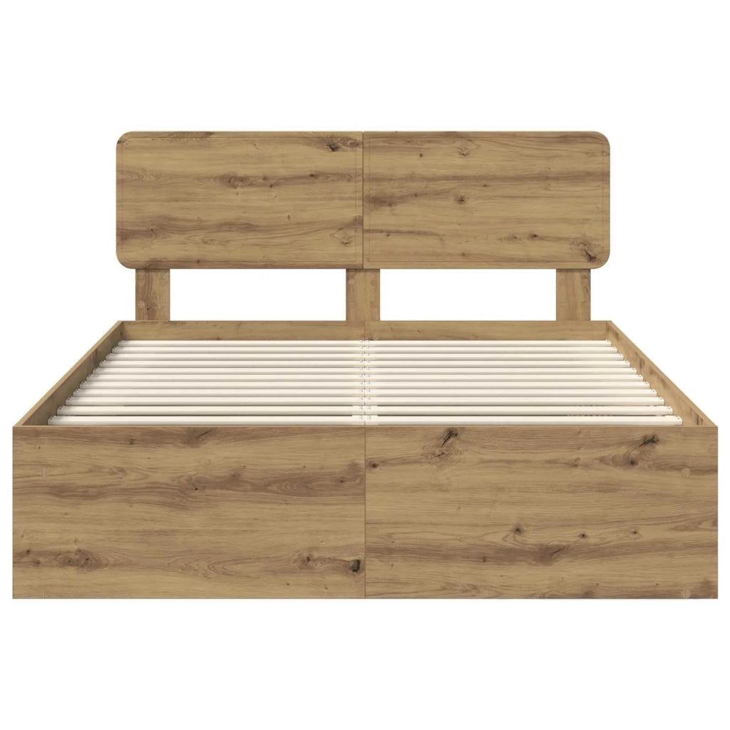 Letto matrimoniale | Letto per adulti | Struttura del letto Rovere Artigianale 140 x 190 cm