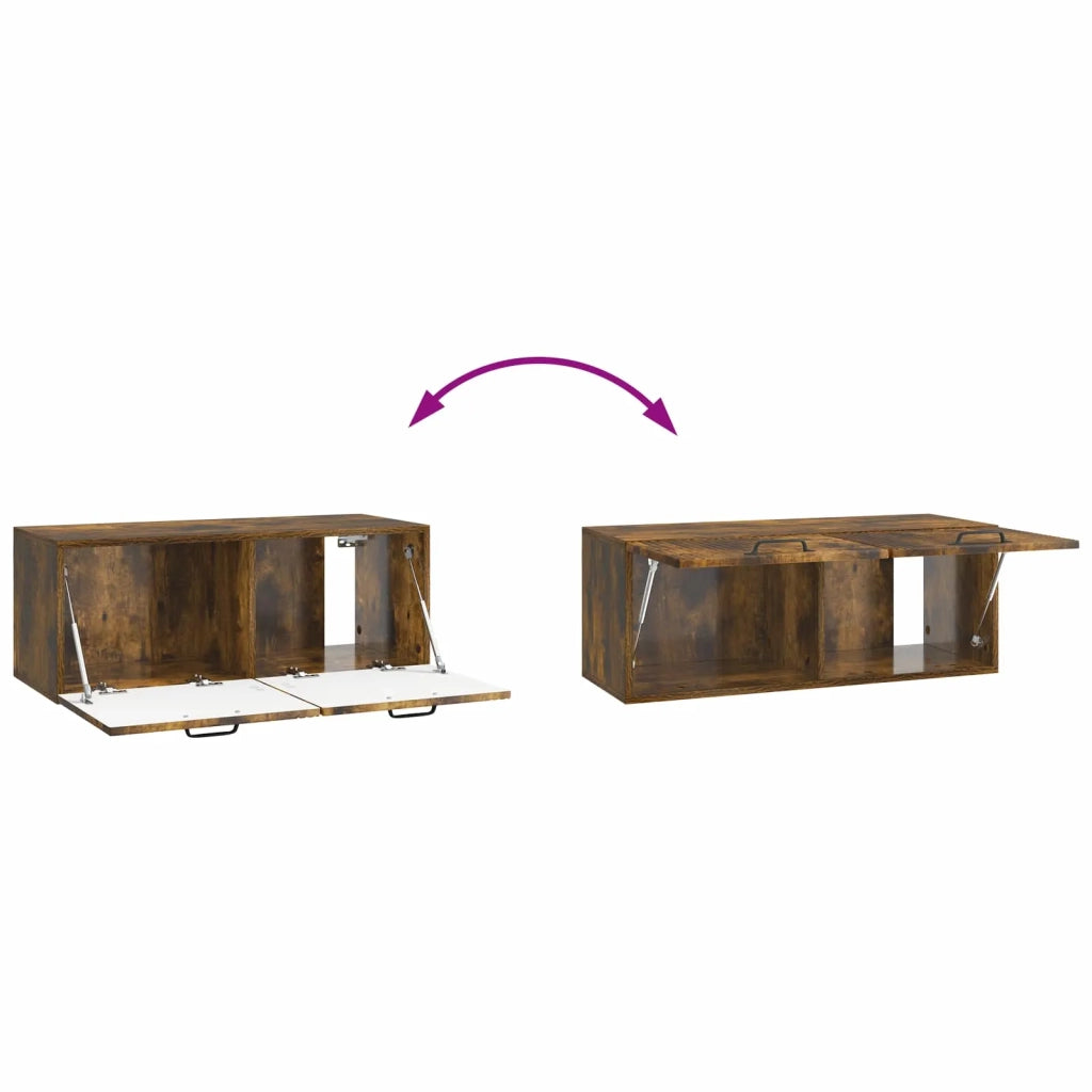 Mobile Porta TV da Muro-Credenza per TV sospesa Rovere Fumo 78,5 x 31 x 30 cm 711081