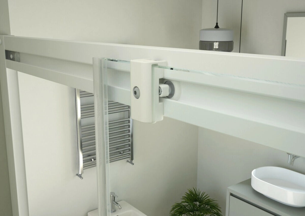 Box Doccia Colorato Cristallo 6 MM Trasparente Apertura Angolare Reversibile Colore Silver - Misura: 90 x 90 x h200 cm 