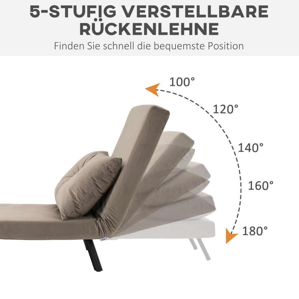 Poltrona letto grigio chiaro con schienale regolabile