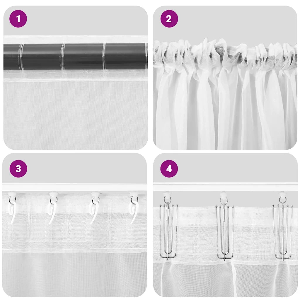 Tende in Voile con Tasche per Aste 2 pz Arancio 4102194