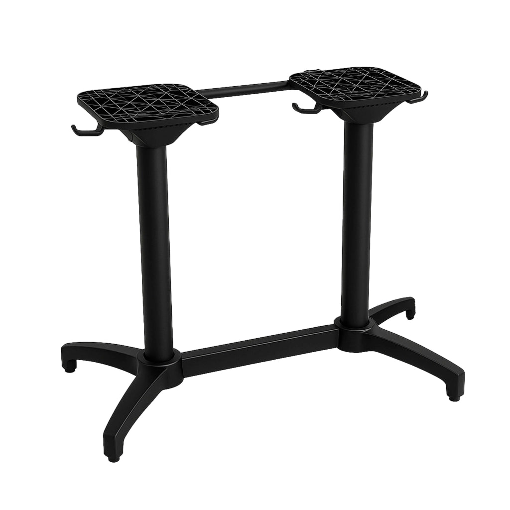 Oviala - Gamba doppia per tavolo in alluminio 72 cm nera