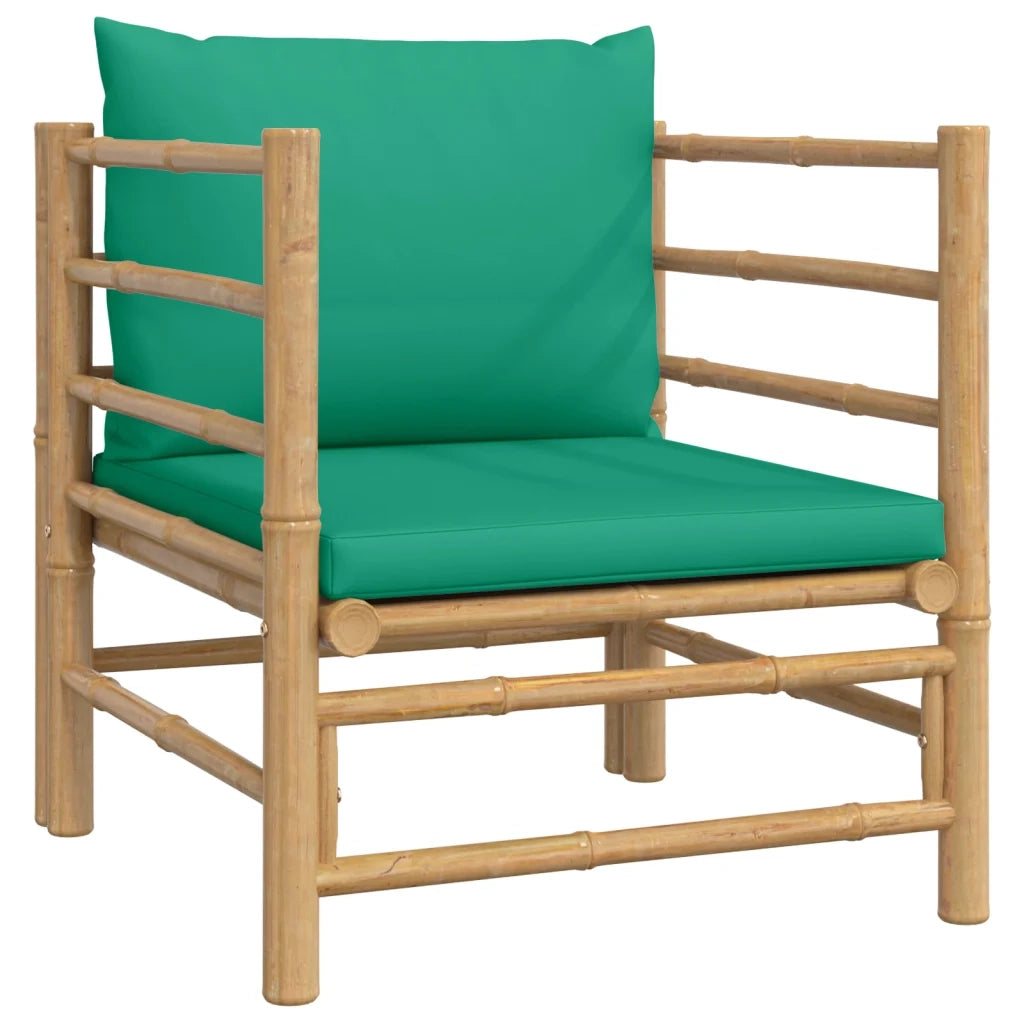 Set Salotto da Giardino 8pz con Cuscini Verdi Bambù 3155158