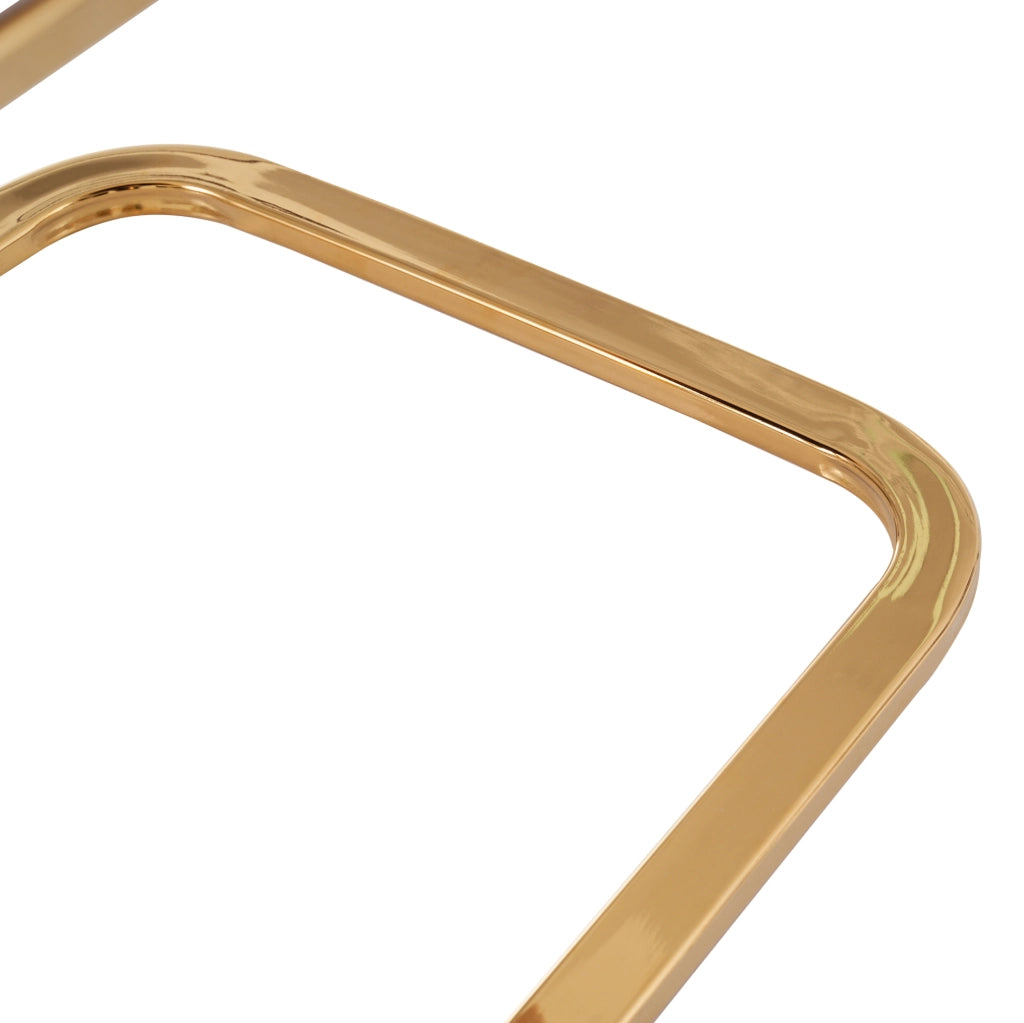 SEDIA da pranzo in velluto, Set da 4 pezzi, beige, con gambe in metallo