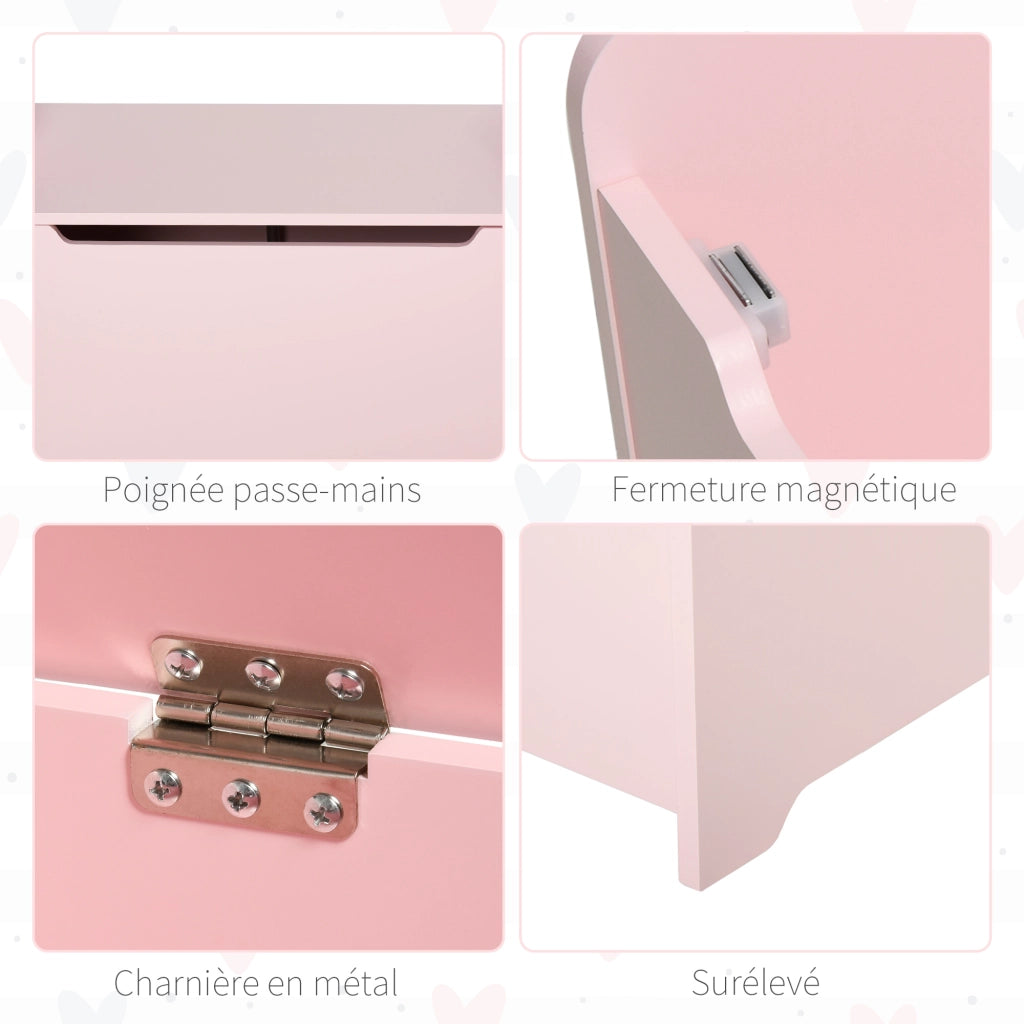 Cassa per giocattoli bambini ¨C Minimal ¨C rosa 60x40x48 cm MDF